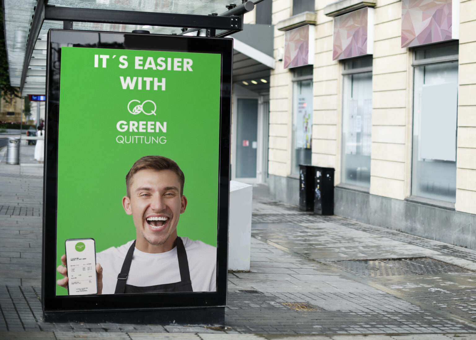 Mock up of an advertisement in a bus stop